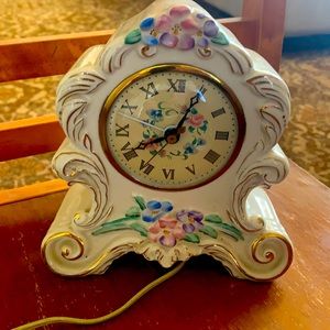 Gorgeous French glazed China electric mantle clock